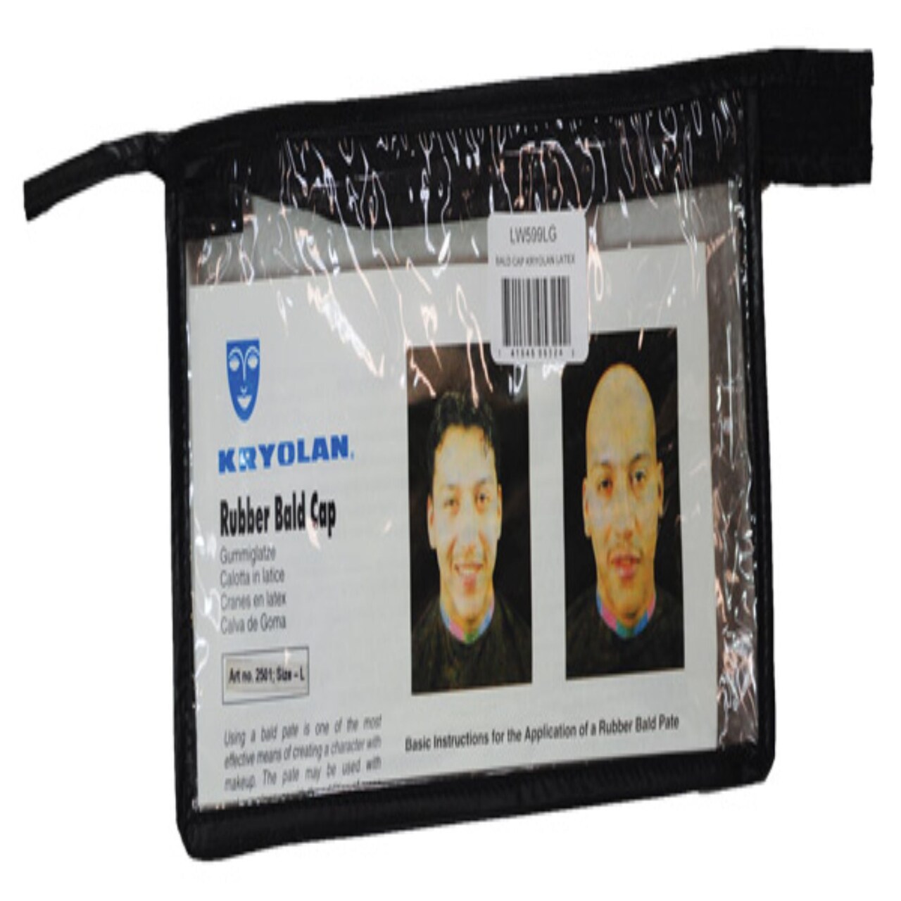 The Costume Center Black Bald Kryolan Men Adult Wig Costume Accessory - One Size